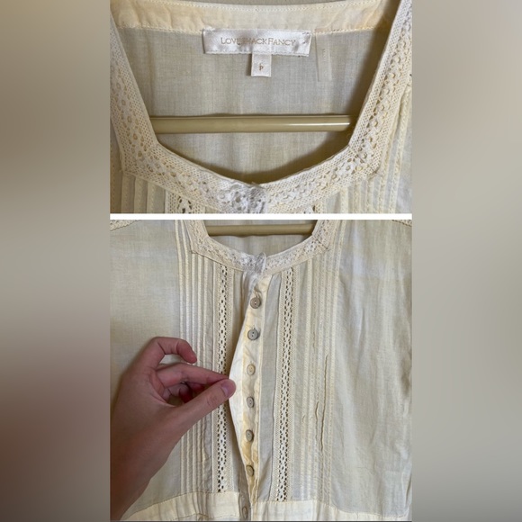 Loveshackfancy Edie Midi Dress in Lemon Drop Hand Dye - Picture 2 of 3